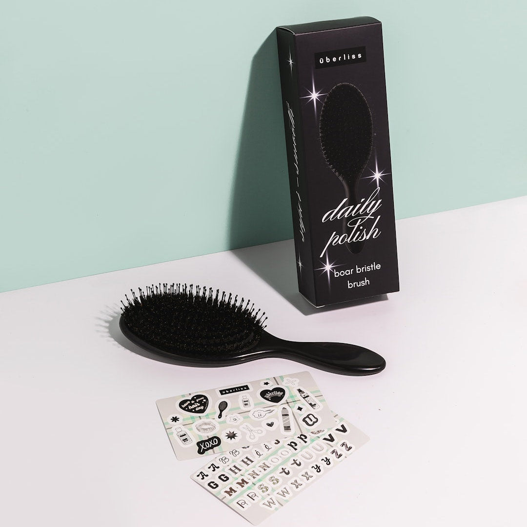 Daily Polish Boar Bristle Brush Black